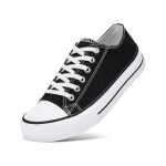 Classic Low-Top Canvas Shoes - Black and White