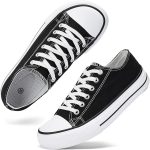 Classic Low-Top Canvas Shoes - Black and White