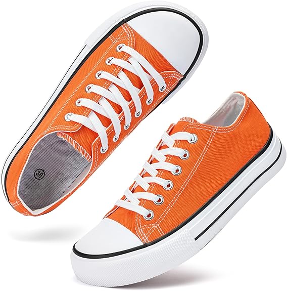 Classic Low-Top Canvas Shoes - Orange